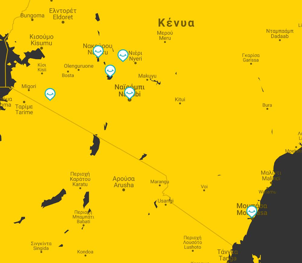 kenya safari map